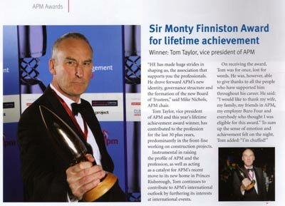 2009 Sir Monty Finniston Award winner Tom Taylor